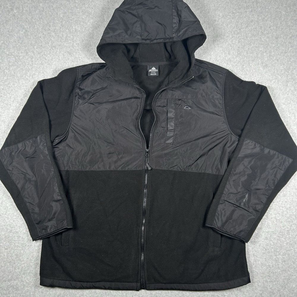 Snozu Performance Men's XXL Full Zip Black Inside Fleece Jacket‎ 3 Pocket Hooded